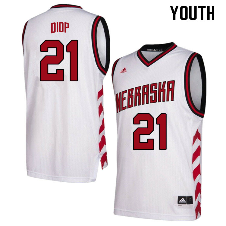 Youth #21 Matar Diop Nebraska Cornhuskers College Basketball Jerseys Stitched Sale-Hardwood